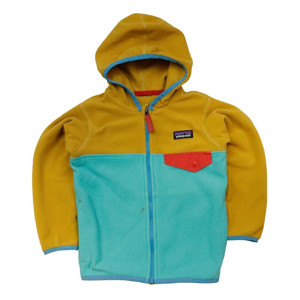 Vintage Patagonia Kids Orange/Teal Fleece snap t